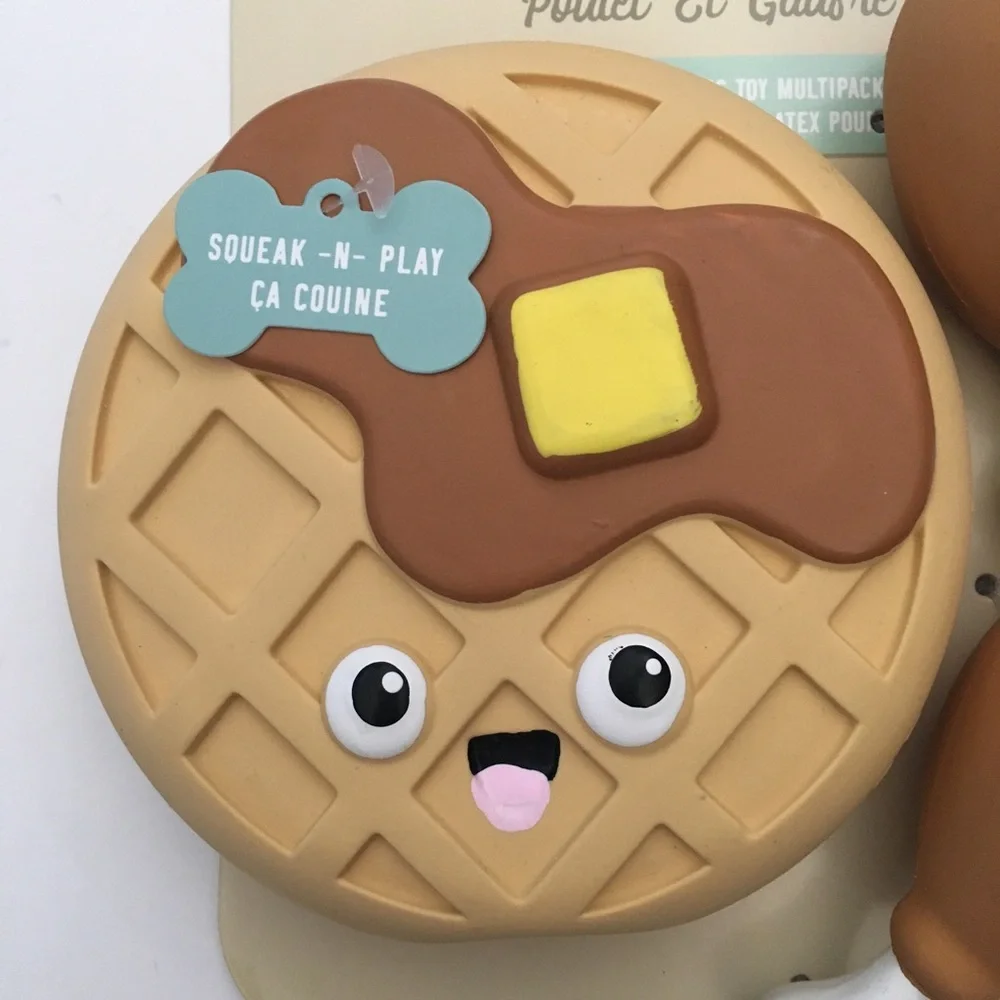 Dog Toys Latex Squeakers “Chicken to My Waffle” Set of 3 NEW | Fringe